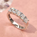 Square Geometric Ring For Women Simple Zircon Inlaid Shiny Engagement Wedding Band view 2