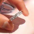 Square Geometric Ring For Women Simple Zircon Inlaid Shiny Engagement Wedding Band view 3