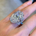 Princess Style Statement Ring For Women With Large Oval Stone And Butterfly Decoration Elegant Jewelry view 1