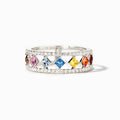Colorful Diamond Shape Geometric Double Layer Ring For Women, Dopamine Fashion Statement Jewelry view 5
