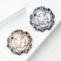 Shell Freshwater Pearl Purple Rose Brooch For Elegant Outfit Styling view 3