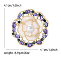 Shell Freshwater Pearl Purple Rose Brooch For Elegant Outfit Styling view 6