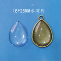 Clear Domed Teardrop Glass Cabochons in Three Pictured Sizes view 4