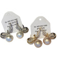Silver Needle Zircon Bow Faux Pearl Pendant Drop Earrings Light Luxury Women's Jewelry view 5
