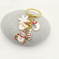 Metal Christmas Snowman Tree Bell Snowflake Keychain Holiday Gift view 4