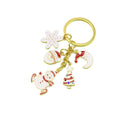 Metal Christmas Snowman Tree Bell Snowflake Keychain Holiday Gift view 5