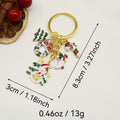 Metal Christmas Tree Snowflake Santa Keychain Holiday Gift view 2