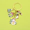 Metal Christmas Tree Snowflake Santa Keychain Holiday Gift view 1