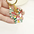 Metal Christmas Tree Snowflake Santa Keychain Holiday Gift view 3