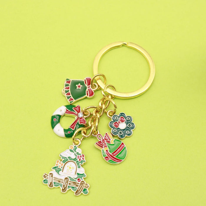 Zinc Alloy Enamel Christmas Character Keychain For Holiday Gift