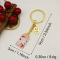 Metal Cute Cartoon Blessing Text Keychain Bag Charm Gift view 2