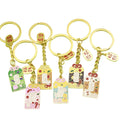 Metal Cute Cartoon Blessing Text Keychain Bag Charm Gift view 5