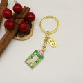 Metal Cute Cartoon Blessing Text Keychain Bag Charm Gift view 6