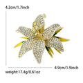 Vintage Alloy Micro Pave Lily Flower Brooch For Elegant Accessories view 6