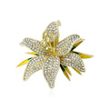 Vintage Alloy Micro Pave Lily Flower Brooch For Elegant Accessories view 2