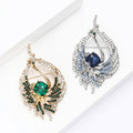 Alloy Rhinestone Inverted Peacock Brooch Pin For Shawls And Apparel view 3