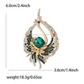 Alloy Rhinestone Inverted Peacock Brooch Pin For Shawls And Apparel view 6