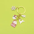 Zinc Alloy Enamel Snowman Snowflake Santa Keychain For Christmas Gift view 1