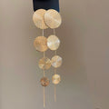 Metal Round Textured Long Tassel Drop Earrings Minimalist Geometric Stud Style For Women view 1