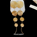 Metal Round Textured Long Tassel Drop Earrings Minimalist Geometric Stud Style For Women view 3
