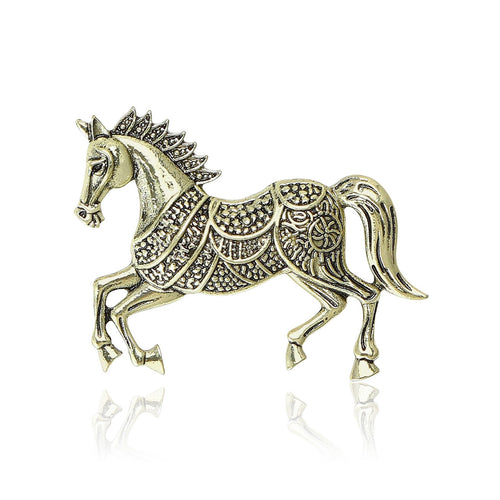 Alloy Enamel Horse Brooch For Vintage Style Clothing Decoration