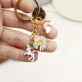 Zinc Alloy Enamel Rainbow Unicorn Keychain Cute Bag Charm view 3