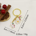 Zinc Alloy Enamel Rainbow Unicorn Keychain Cute Bag Charm view 2