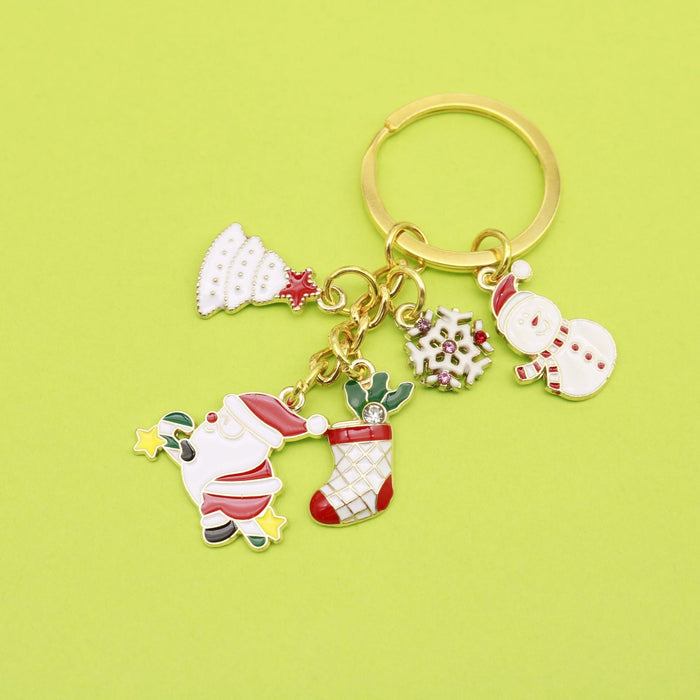 Metal Christmas Santa Bell Keychain Gift