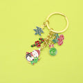 Christmas Cartoon Enamel Keychain Holiday Gift Bag Charm view 1
