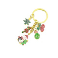 Christmas Cartoon Enamel Keychain Holiday Gift Bag Charm view 5