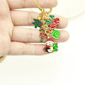 Christmas Cartoon Enamel Keychain Holiday Gift Bag Charm view 3