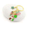 Christmas Cartoon Enamel Keychain Holiday Gift Bag Charm view 4