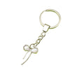Zinc Alloy Simple Bow Keychain Bag Charm Gift – Silver view 5