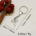 Zinc Alloy Simple Bow Keychain Bag Charm Gift – Silver view 2