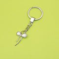 Zinc Alloy Simple Bow Keychain Bag Charm Gift – Silver view 1