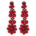 Light Luxury Artificial Crystal Flower Tassel Drop Earrings With Silver Needle Minimalist Design view 5