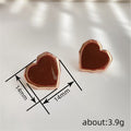 Metal Edged Irregular Enamel Heart Stud Earrings For Women, Sweet Daily Fashion Jewelry view 4