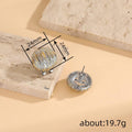 Designer Heavy Craft Stud Earrings For Women, Textured Line Two Tone Elegant Chic Ear Jewelry view 4