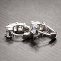Four Prong Inlaid Square Geometric Earrings, Simple Daily Wear Fashion Jewelry For Women view 3