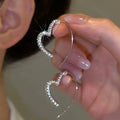Heart Shape Design Earrings For Women, Sparkling Light Luxury Princess Dress Accessories view 2