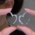 Heart Shape Design Earrings For Women, Sparkling Light Luxury Princess Dress Accessories view 1
