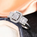 Fashion Square Design Ring With Micro Inlaid Zircon Stones, Trendy Statement Jewelry For Women view 3