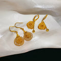Elegant Palace Style Rhinestone Round Grid Metal Flower Drop Earrings view 4