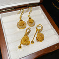 Elegant Palace Style Rhinestone Round Grid Metal Flower Drop Earrings view 2