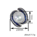 Irregular Heavy Work Ring For Women With Faux Pearl, Fashion Designer Statement Finger Jewelry view 4