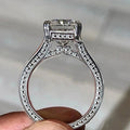 Square Geometric Ring For Women, Transparent Light Luxury Engagement Wedding Jewelry Accessory view 3