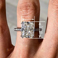Square Geometric Ring For Women, Transparent Light Luxury Engagement Wedding Jewelry Accessory view 4