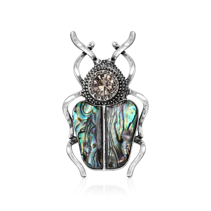 Alloy Abalone Shell Beetle Brooch Pin For Apparel