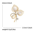 Alloy Cat Eye Stone Hollow Leaf Brooch For Elegant Apparel view 5