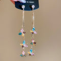 Vintage Court Style Copper Drop Earrings With Zircon Butterfly Tassel Pendant view 2